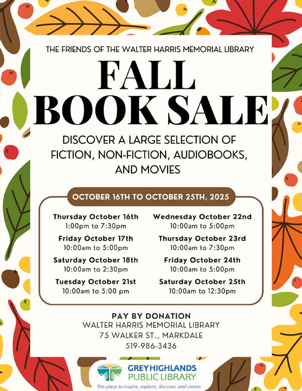 Friends of the Walter Harris Memorial Library 2025 Fall Book Sale