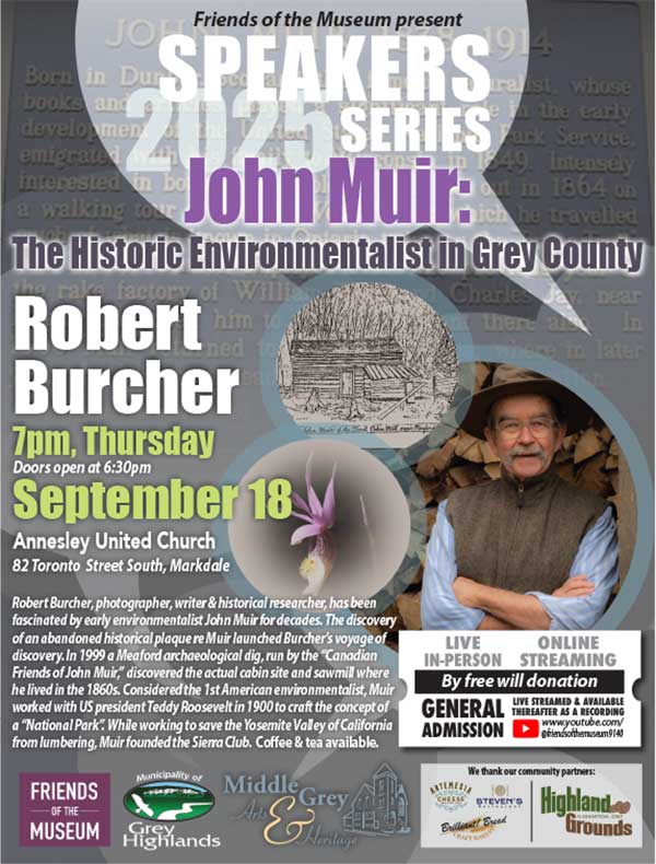 2025 Speaker Series: John Muir: The Historic Environmentalist in Grey County