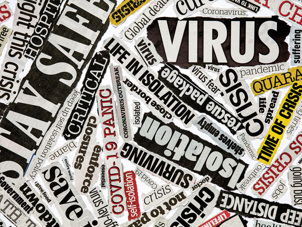 Pandemic word collage