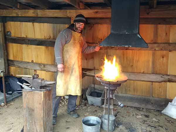 Blacksmithing demonstration at Holstein Maplefest