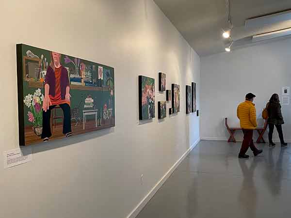 Tanya Zaryski painting on the wall of Durham Art Gallery