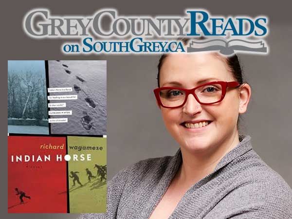 Lindsey Glazier with her book choice: Indian Horse