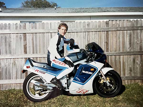 Photo of Jim astride his 1987 GSXR-1100