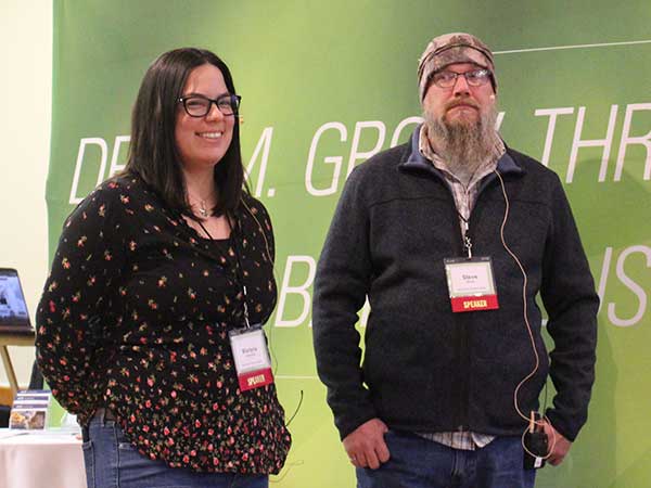 OMAFRA dairy specialist Marlene Paibomesai and OMAFRA engineering specialist Steve Beadle
