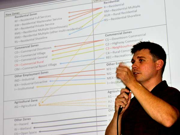 Grey Highlands Planner Matt Rapke making a presentation