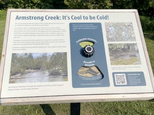 Armstrong Creek interpretive sign