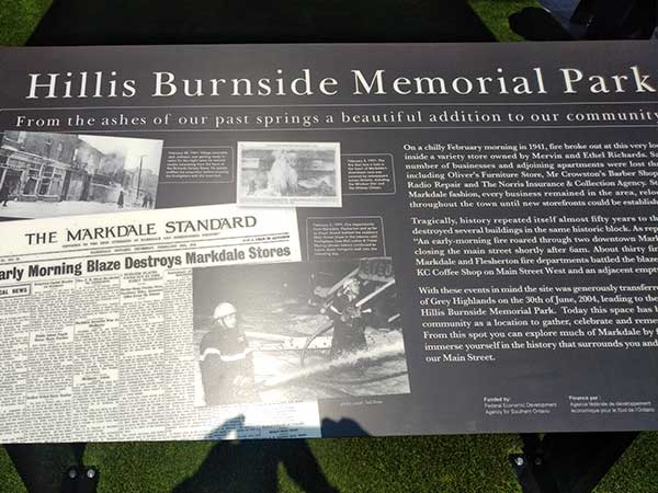 Hillis Burnside Memorial Park plaque