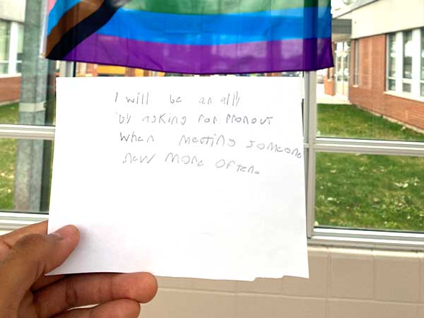 Note filled out by Get REAL student in attendance