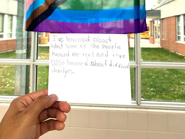 Note filled out by Get REAL student in attendance