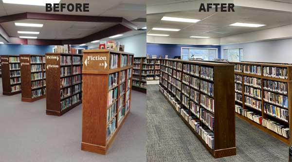 Markdale Library before and after