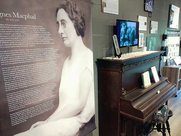 Agnes Macphail display at the Grey Highlands Museum
