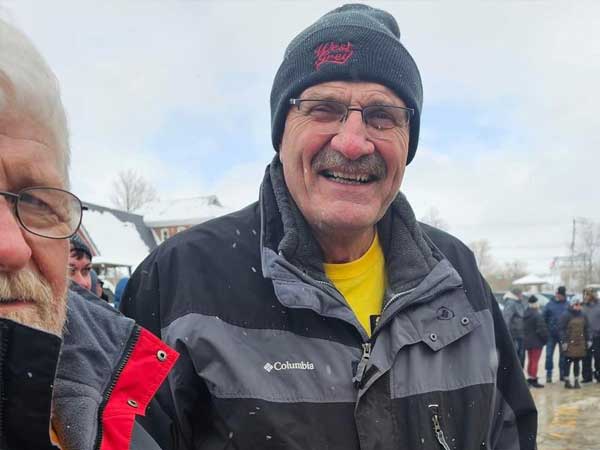 West Grey Mayor Kevin Eccles braved the cold but only to watch.