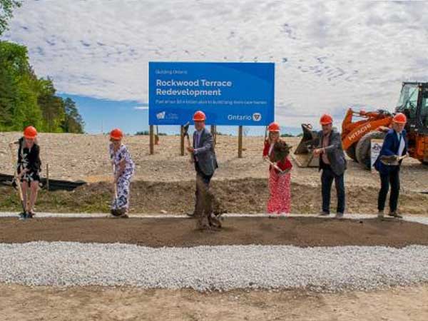 Earth-turning ceremony at new Rockwood Terrace site.