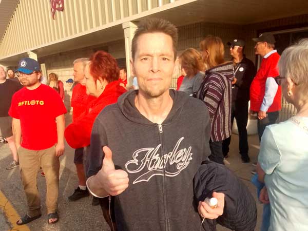 Jesse Wade at the 'Save Our Hospital' March