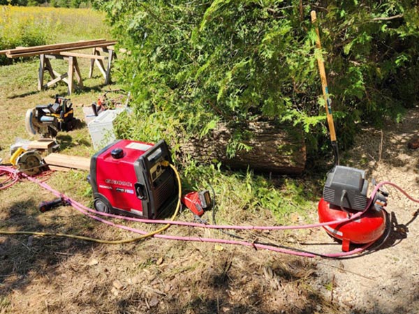 Stolen red Honda generator in photo.