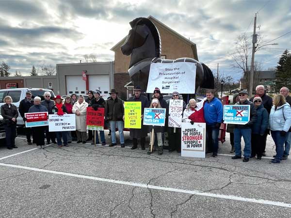 Grey Bruce Health Coalition Trojan Horse protest