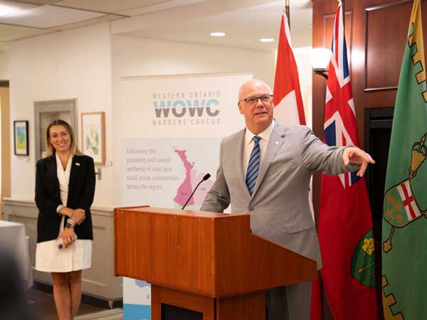 WOWC Chair, Mayor Amy Martin; Minister of Municipal Affairs and Housing Rob Flack